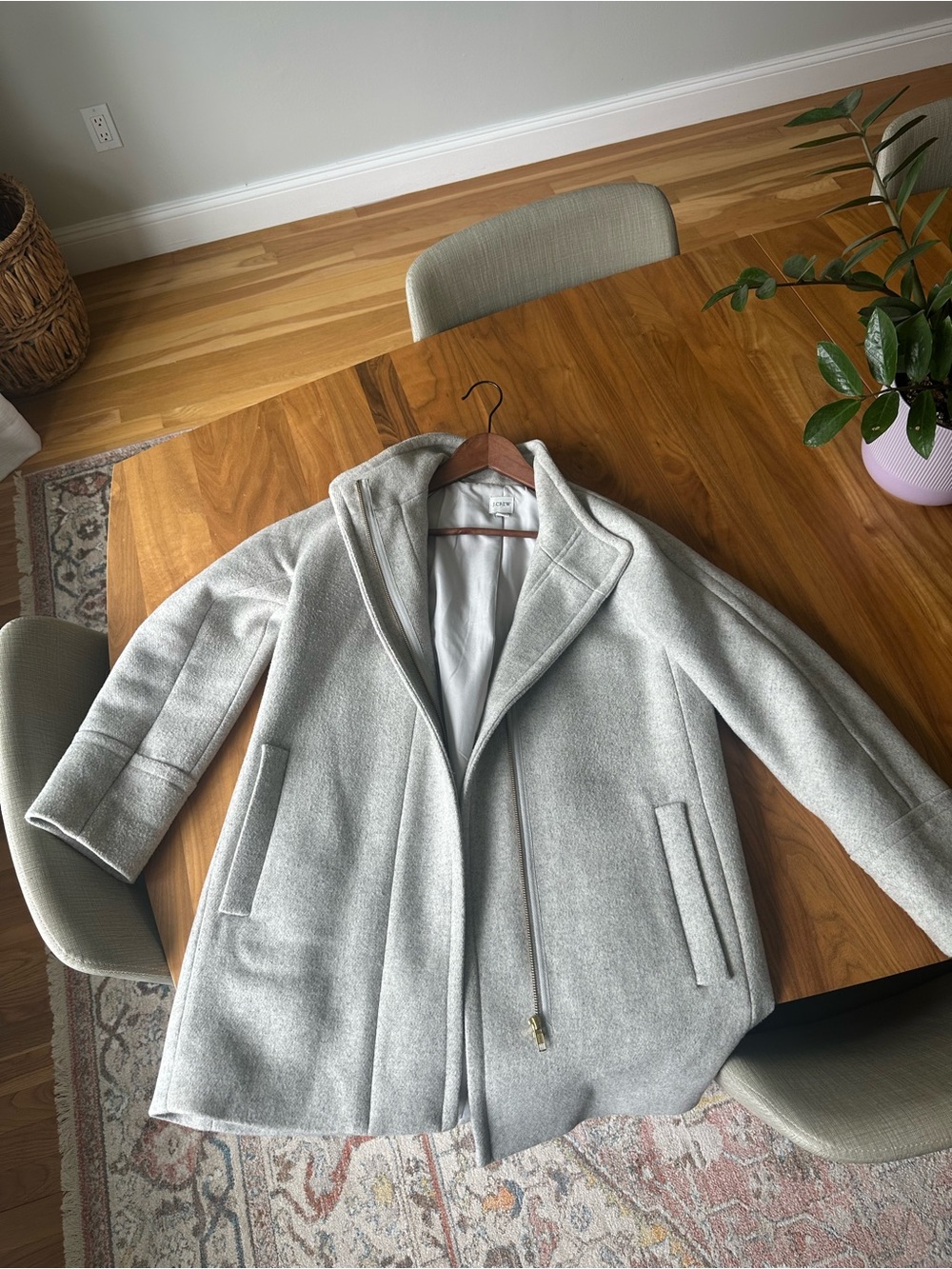 Jcrew Wool Blend Coat - Light Gray 6P